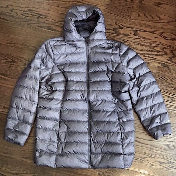 EDDIE BAUER Women's Charcoal Grey Quilted Down Hooded Parka 650 Size XXL - Picture 10 of 15